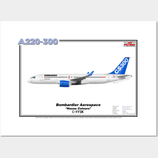 Airbus A220-300 - Bombardier "House Colours" (Art Print) Posters and Art
